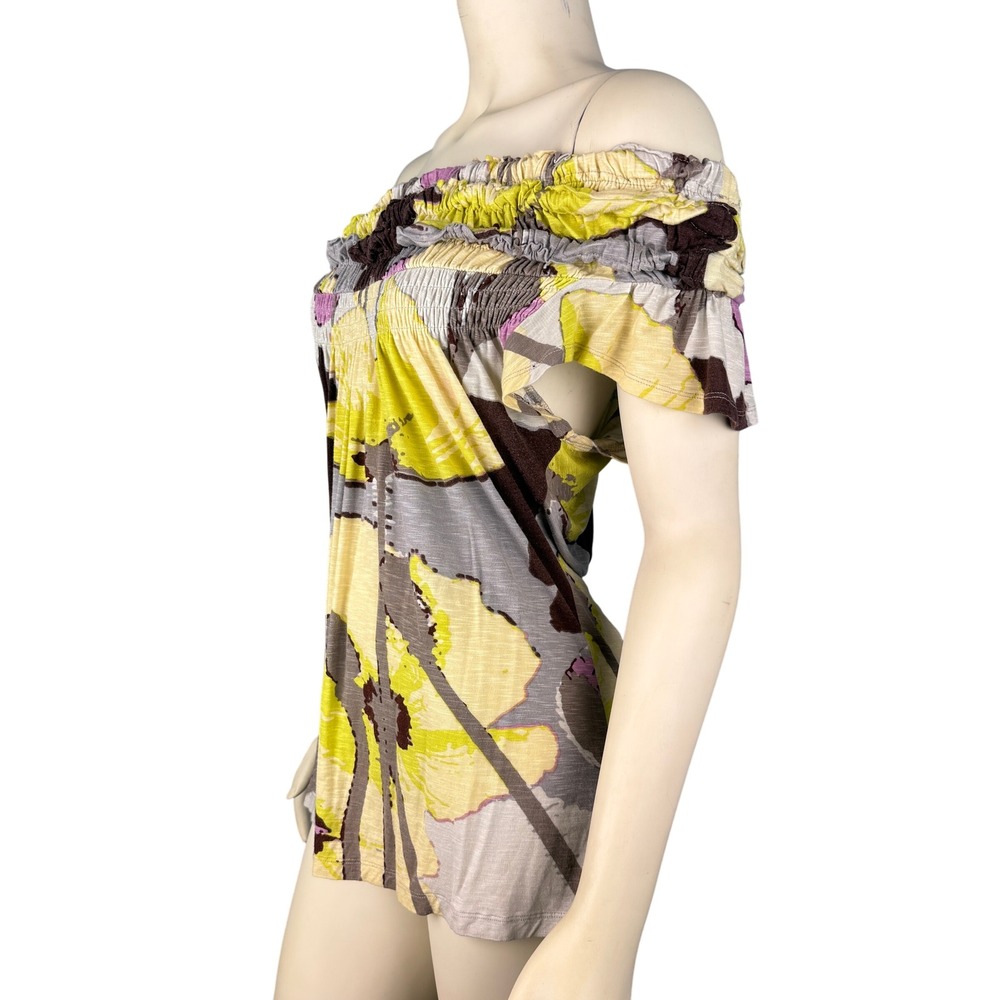 One September Top Size‎ Medium Smocked Floral Off Shoulder Top Blouse Multicolor - Picture 6 of 13
